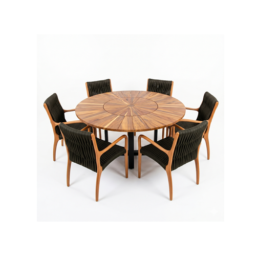 Conjunto de Jantar Externo Redondo Astúrias com 6 Cadeiras – Cores